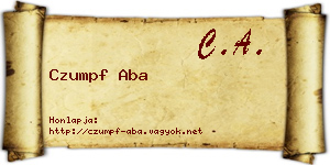 Czumpf Aba névjegykártya